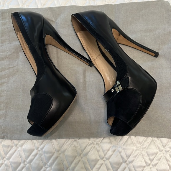 Charles David made in Italy with hidden Platform in Black Leather & Suede - Picture 9 of 13